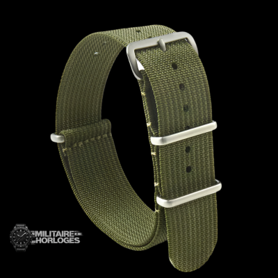 18mm Ribbed Army Green NATO Militair Horloge Strap