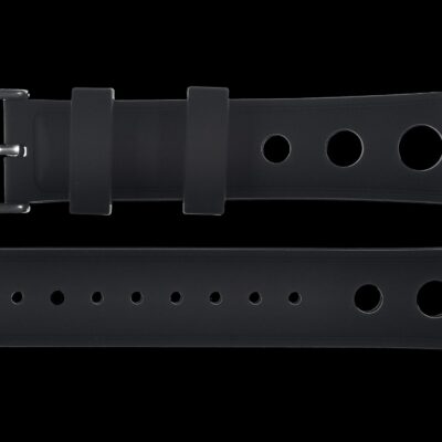 MWC Black Silicone Rally Pattern Horloge Strap Suitable for a Wide