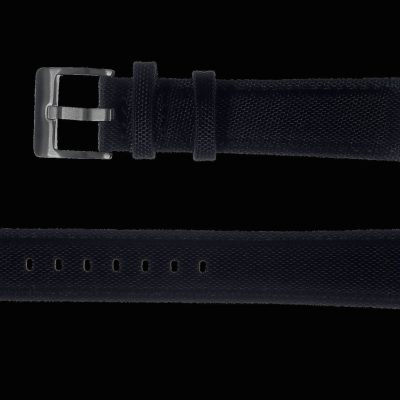 22mm Black Sailcloth CORDURA® Horlogestrap – Authentiek Mili