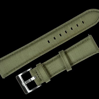 18mm Olive Green Sailcloth CORDURA® Horlogestrap – Authentie