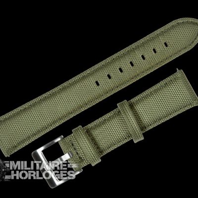 18mm Olive Green Sailcloth CORDURA® Horlogestrap – Authentie