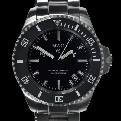 MWC 21 Jewel 300m Automatisch Militair Duikhorloge op Armband met Tritium GTLS