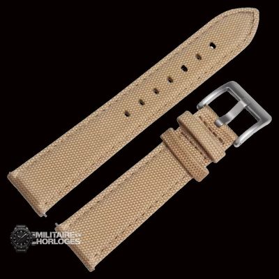 20mm Khaki Sailcloth CORDURA® Horlogestrap – Authentiek Mili