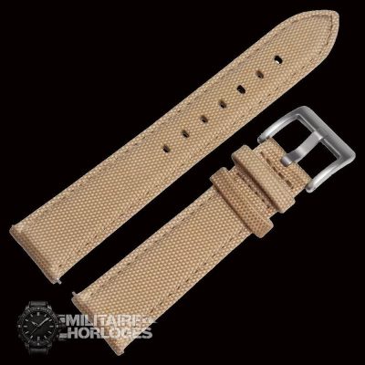 20mm Khaki Sailcloth CORDURA® Horlogestrap – Authentiek Mili