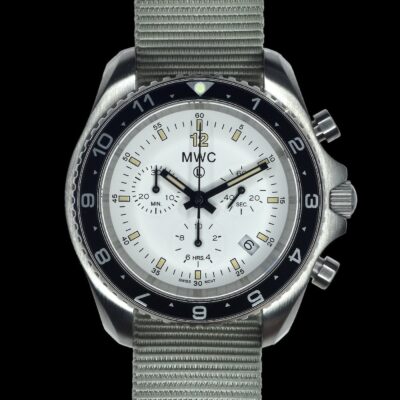 MWC NATO Pattern Stainless Steel Militair Pilots Chronograph with Sapphire Crystal and Swiss Ronda Movement – 12 Hour GMT Bezel – Authentiek Militair Design