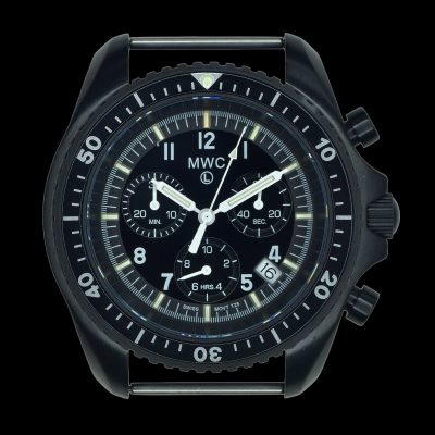 MWC NATO PatternBlack PVD Steel Militair Pilots Chronograph