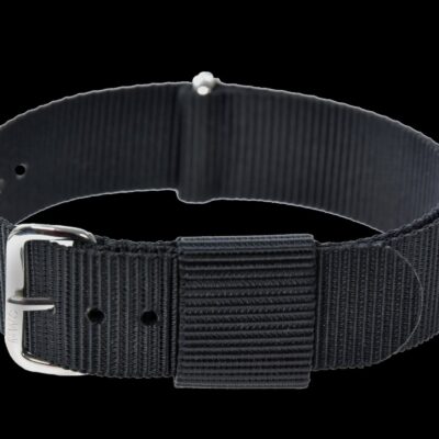 20mm Amerikaans Pattern Hybrid Black Militair Horloge Strap (Chrome