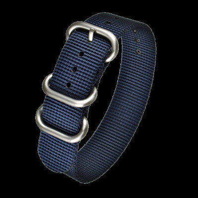 18mm Navy Blue Zulu Pattern Ballistic Nylon Militair Horloge Strap – Authentiek Militair Design