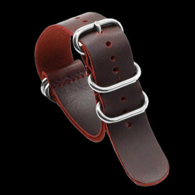 18mm Red/Oxblood High Grade Saddle Leather Zulu Militair Horloge Strap – Authentiek Militair Design