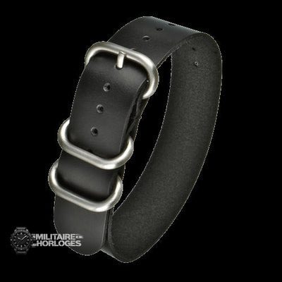 18mm Black Calf Leather Zulu Militair Horloge Strap – Authen